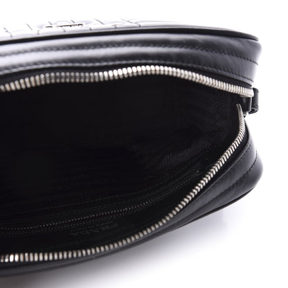 Prada Soft Calfskin Diagramme Crossbody Bag Black 5 of 9