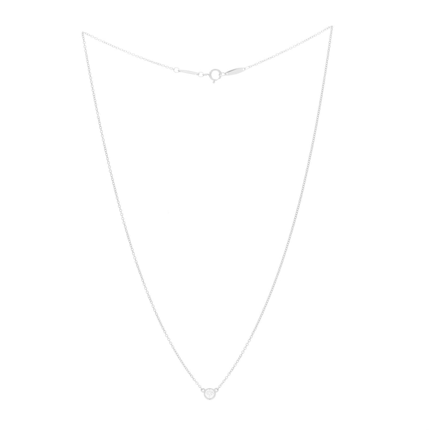 Platinum Diamond .17ct Elsa Peretti Diamonds by the Yard Pendant Necklace