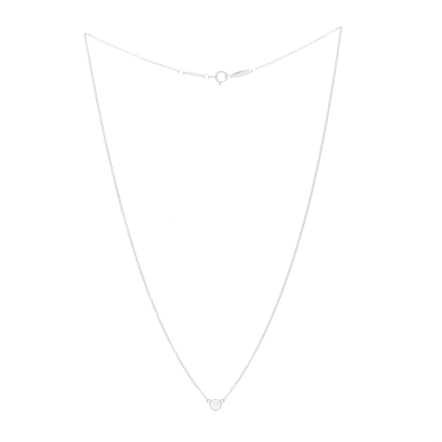 Tiffany Platinum Diamond .17ct Elsa Peretti Diamonds by the Yard Pendant Necklace 2 of 3