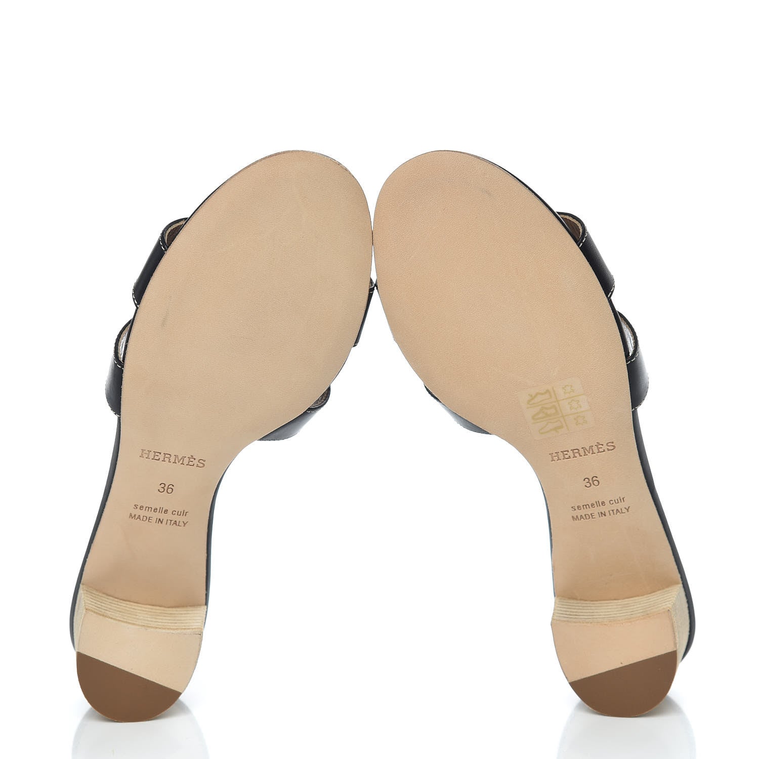 Hermes Calfskin Oasis Sandals 36 Black 5 of 11