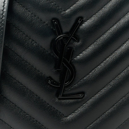 Saint Laurent Calfskin Matelasse Chevron Round Vinyle Camera Bag Black 9 of 11
