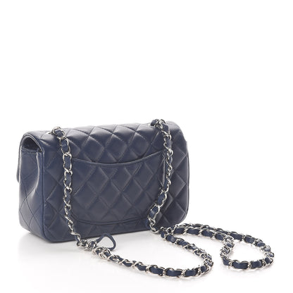Chanel Lambskin Quilted Mini Rectangular Flap Dark Blue 3 of 12
