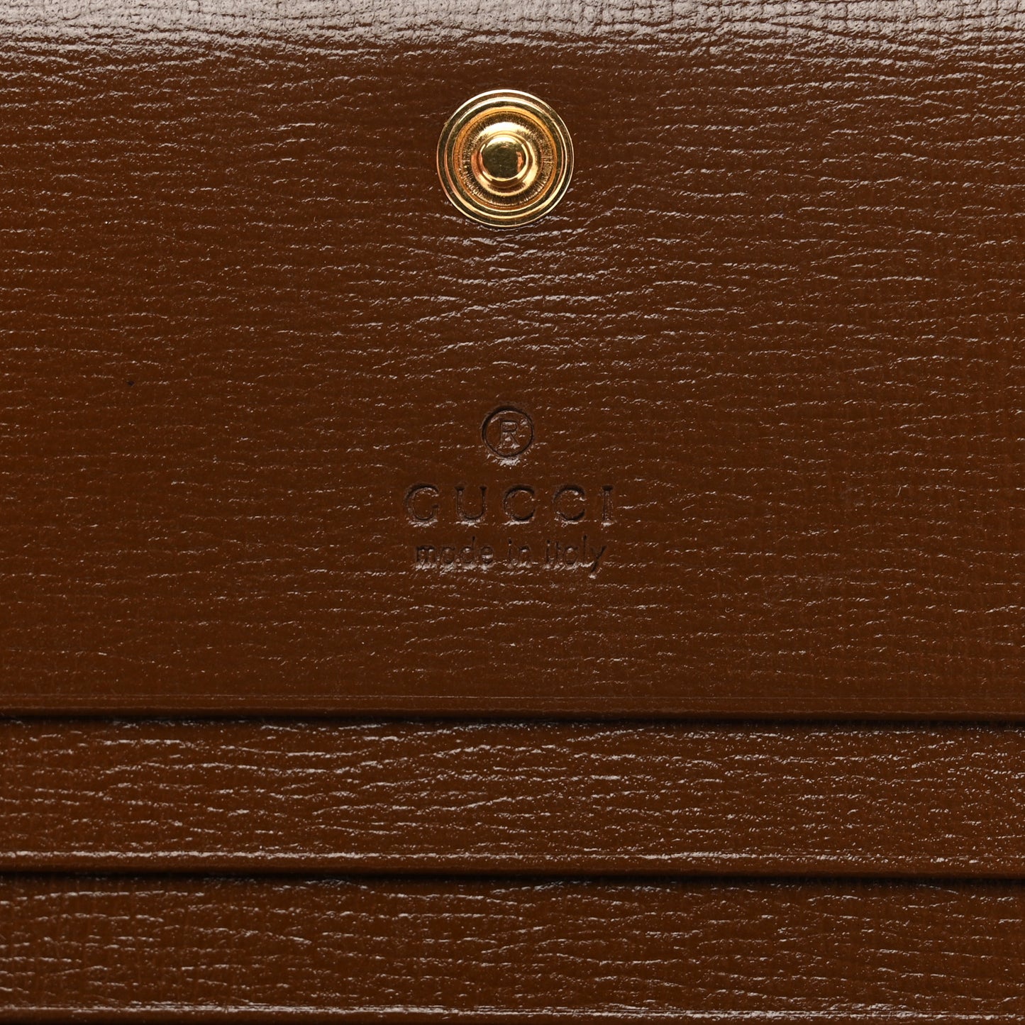 GG Supreme Monogram Horsebit 1955 Card Case Wallet Beige Ebony Brown Sugar