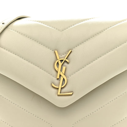 Saint Laurent Calfskin Y Quilted Monogram Toy Loulou Crossbody Bag Crema Soft 9 of 12