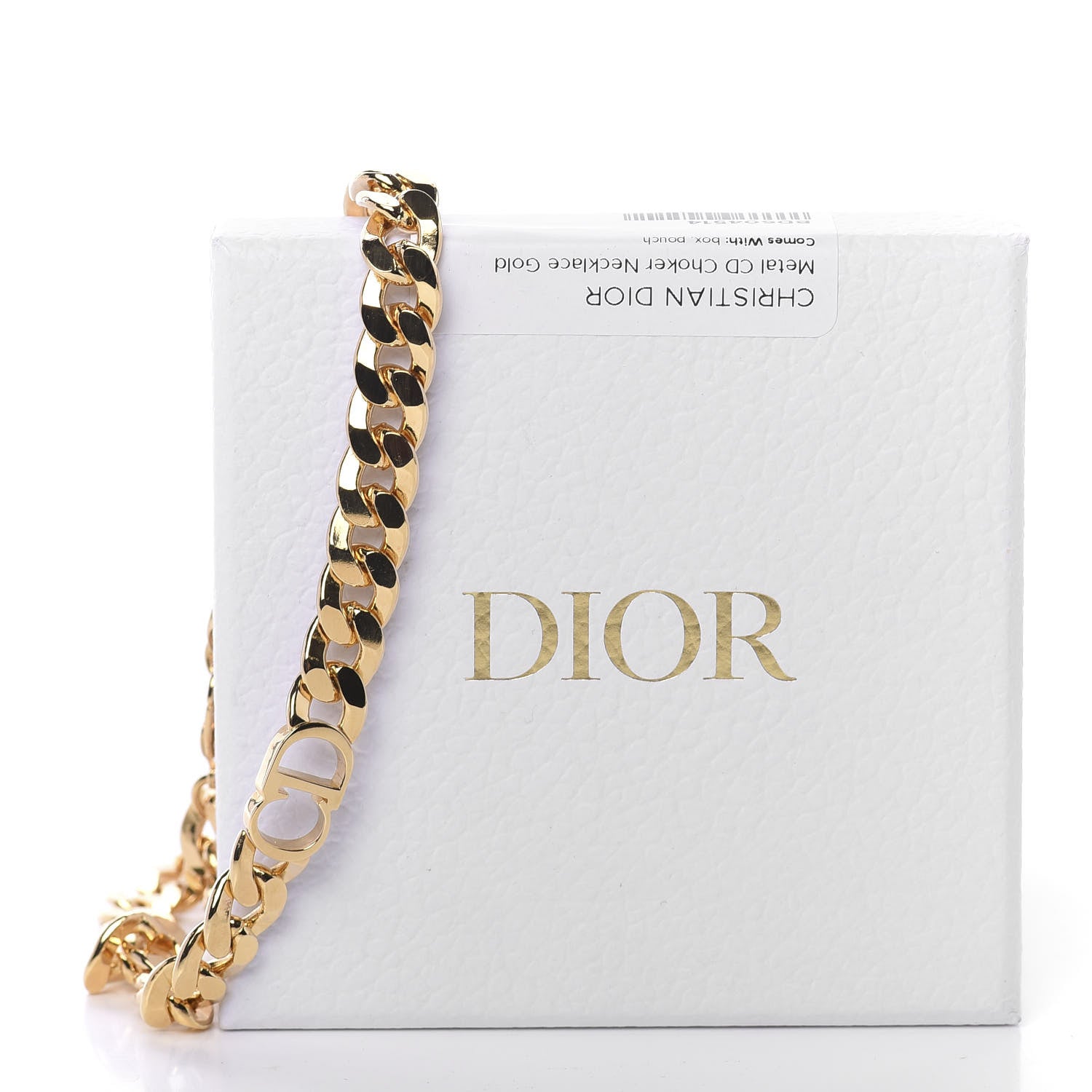Christian Dior Metal Danseuse Etoile Chain Choker Necklace Gold 7 of 7