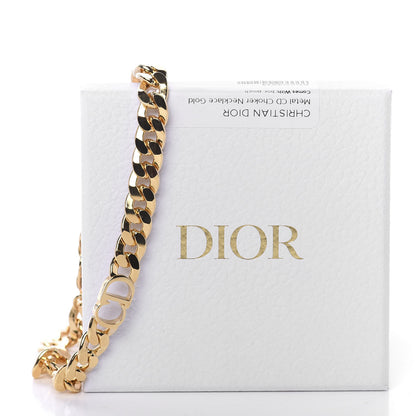 Christian Dior Metal Danseuse Etoile Chain Choker Necklace Gold 7 of 7