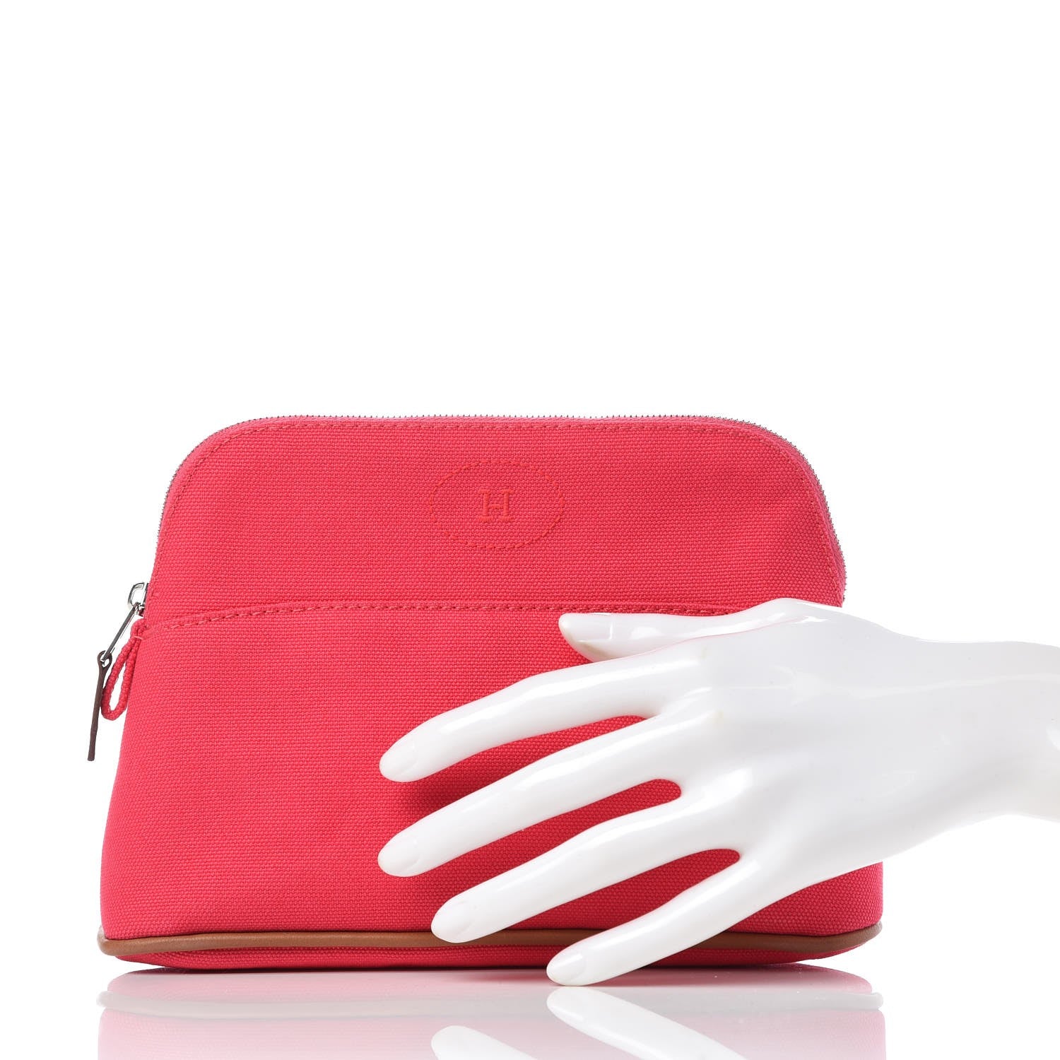 Hermes Cotton Bolide Travel Cosmetic Pouch Rose Extreme 2 of 8