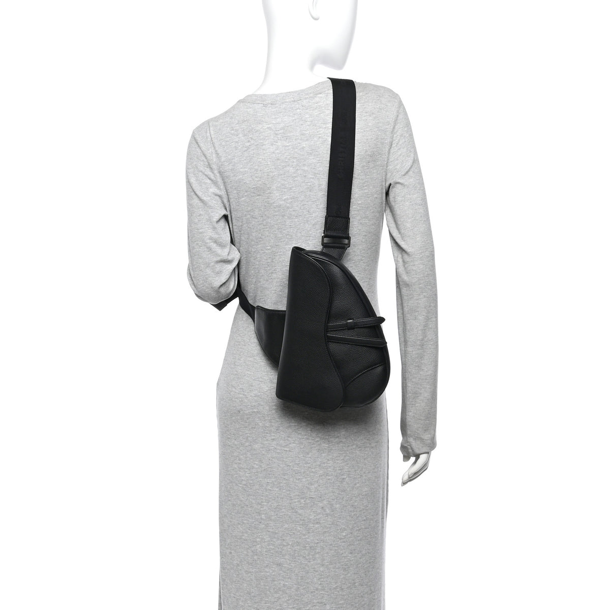 Christian Dior Grained Calfskin Kim Jones Saddle Bag Black 2 of 11
