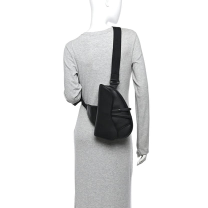 Christian Dior Grained Calfskin Kim Jones Saddle Bag Black 2 of 11