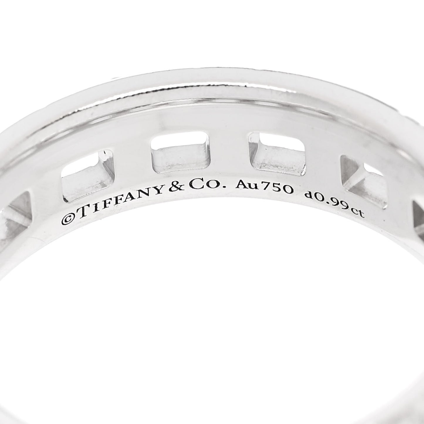 18K White Gold Diamond T True Wide Ring 53 6.25