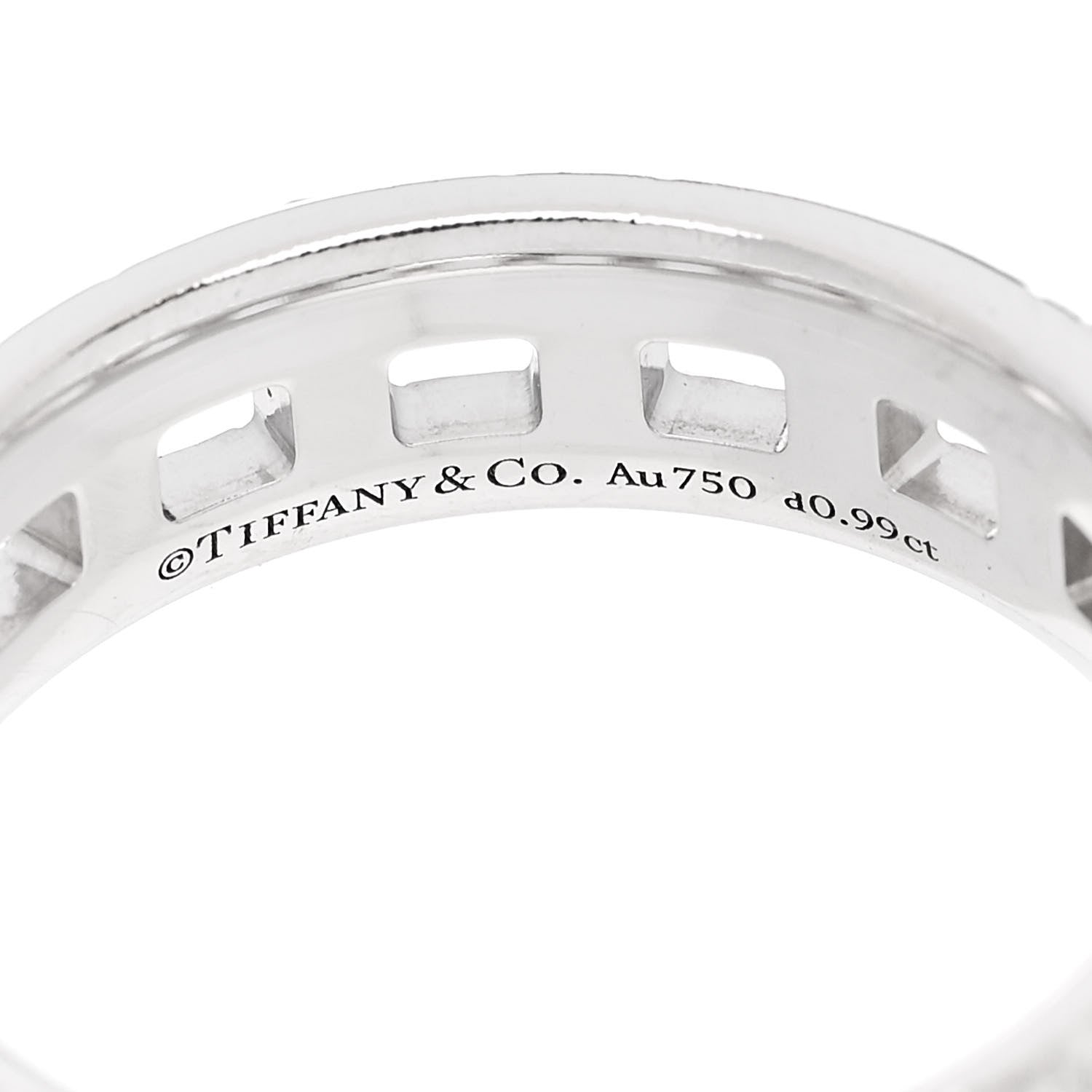 Tiffany 18K White Gold Diamond T True Wide Ring 53 6.25 4 of 5