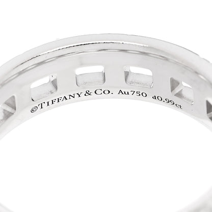 Tiffany 18K White Gold Diamond T True Wide Ring 53 6.25 4 of 5