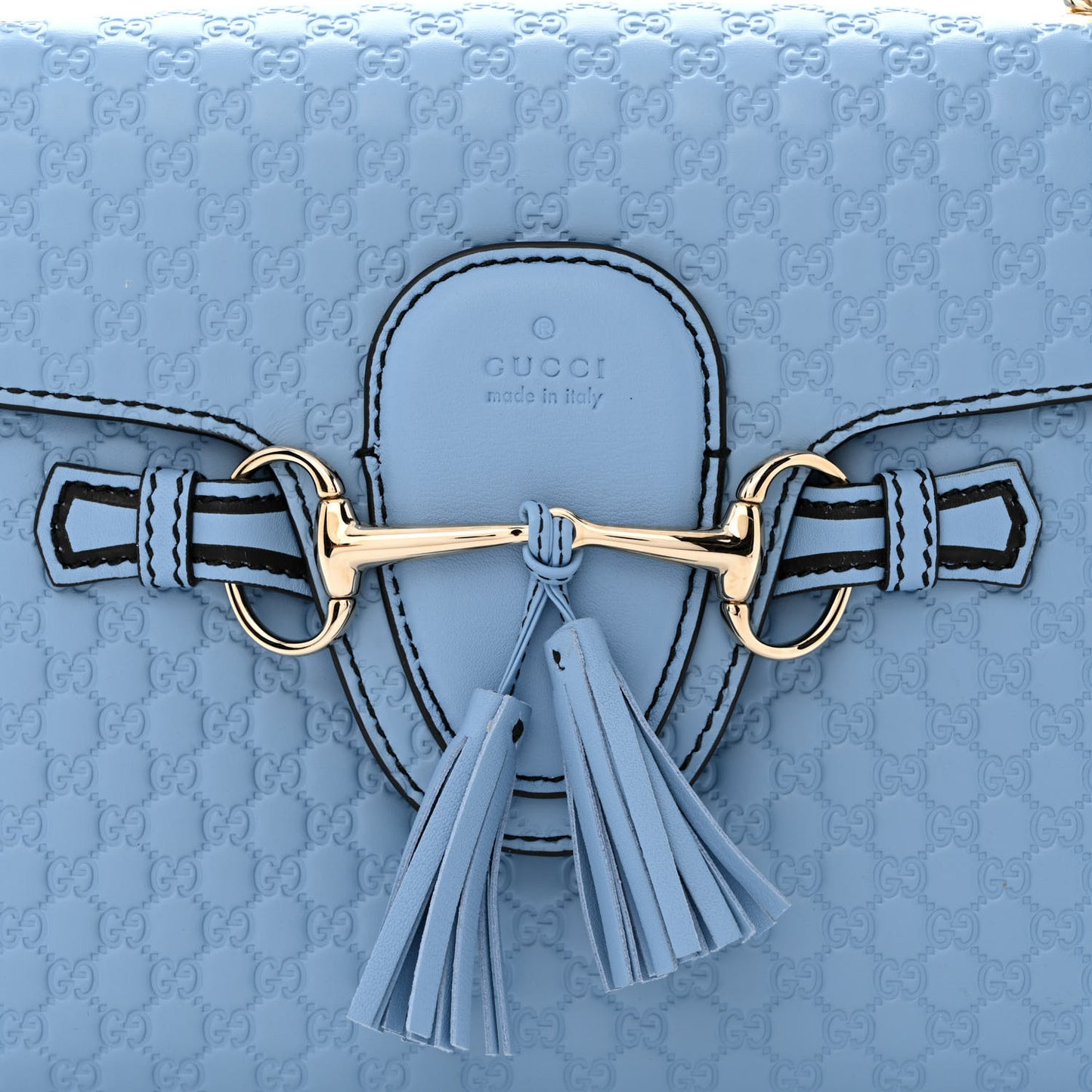 Microguccissima Medium Emily Chain Shoulder Bag Mineral Blue
