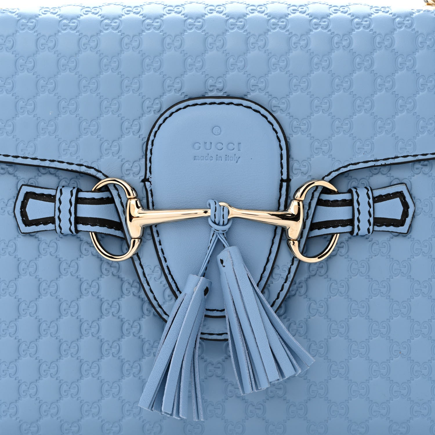 Gucci Microguccissima Medium Emily Chain Shoulder Bag Mineral Blue 9 of 13