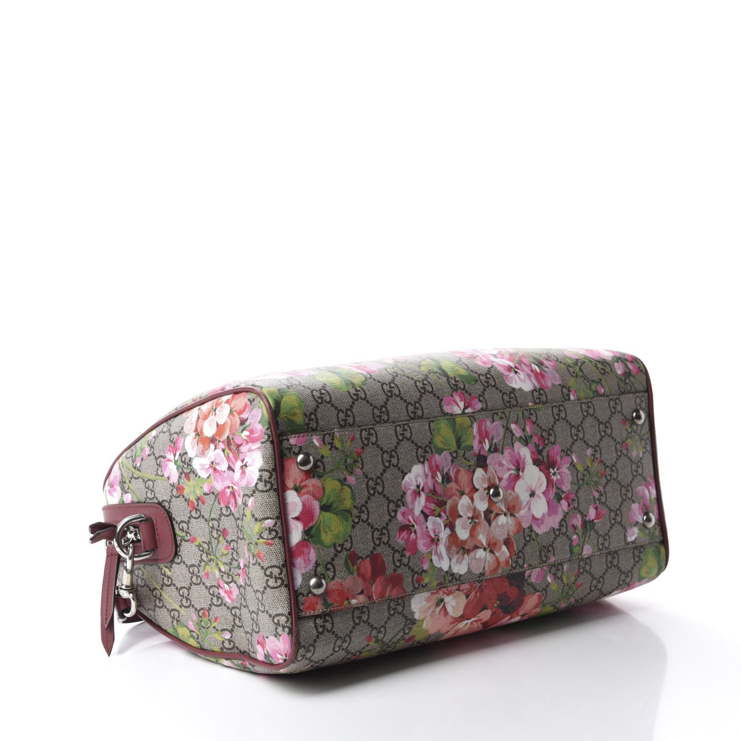 Gucci GG Supreme Monogram Blooms Medium Boston Beige Multicolor Dry Rose 4 of 11