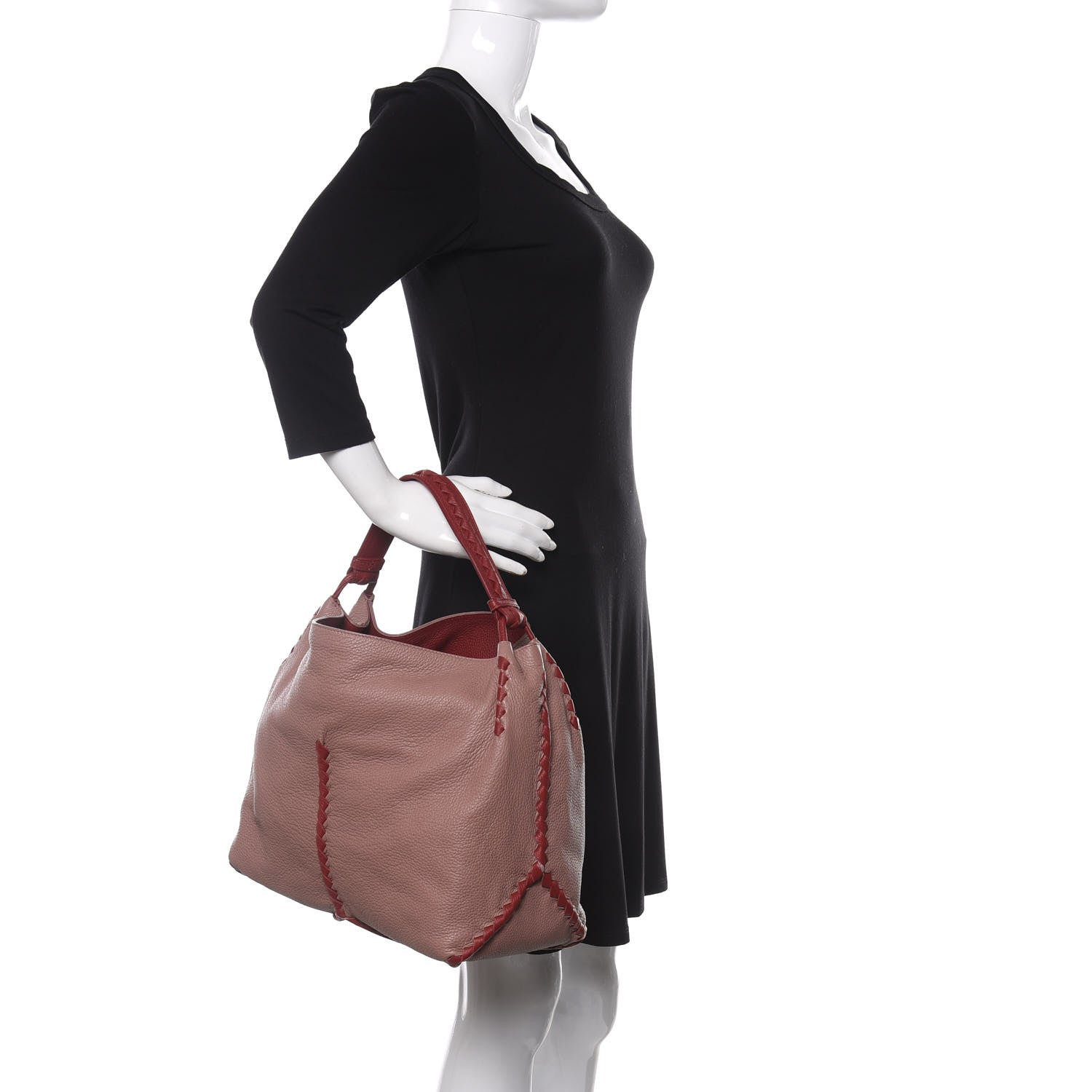 Bottega Veneta Cervo Lavato Deerskin Hobo Deco Rose Baccarra Rose 2 of 9
