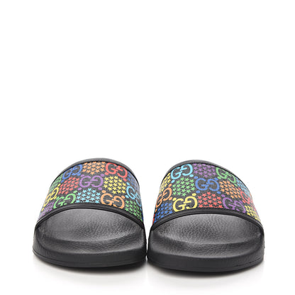 Gucci GG Supreme Monogram Psychedelic Mens Slide Sandals 12 Black Multicolor 2 of 9