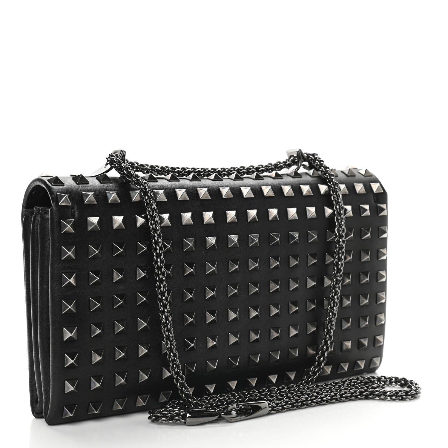 Valentino Garavani Vitello Rockstud All Over Va Va Voom Flap Bag Black 2 of 12