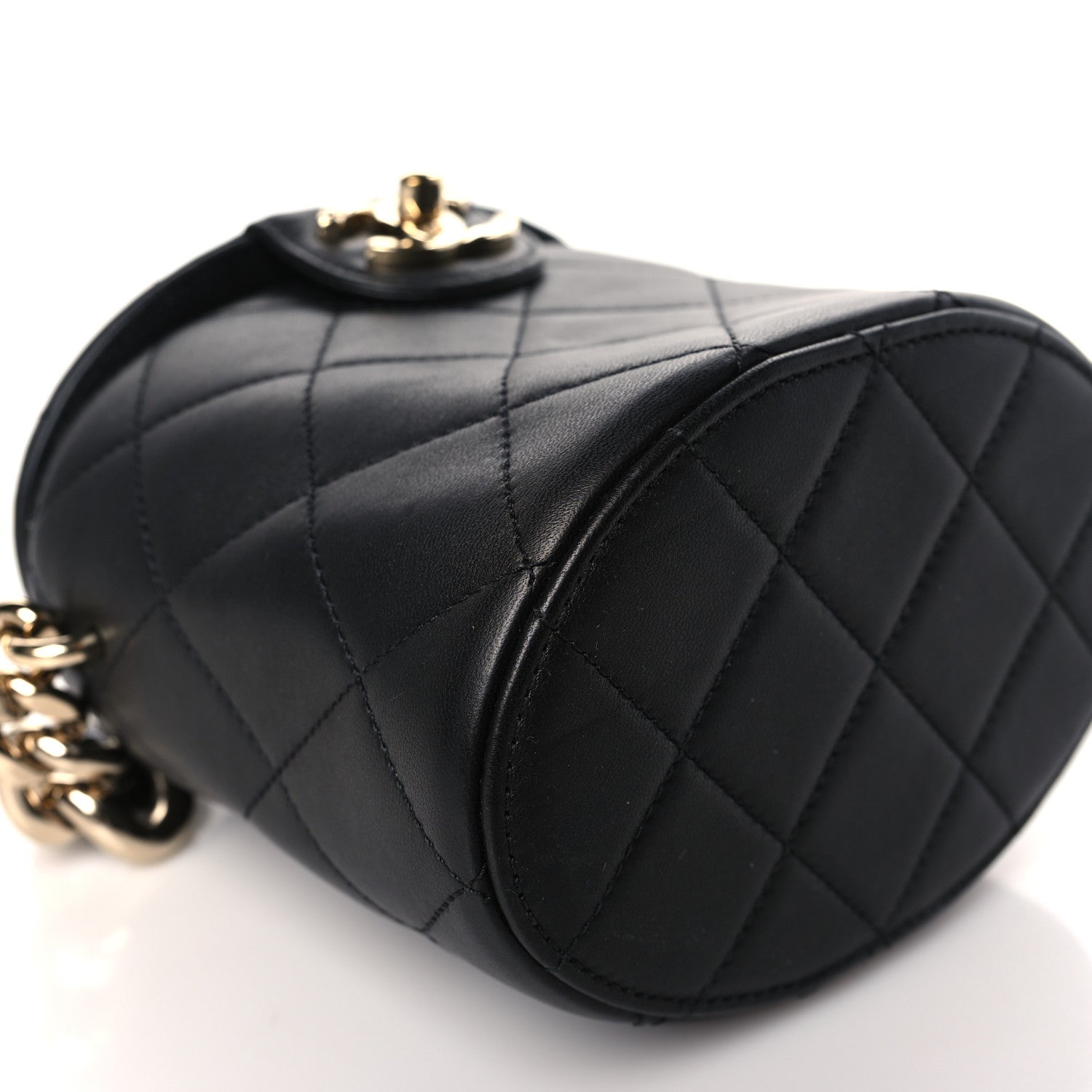 Chanel Lambskin Resin Elegant Chain Vanity Case Black 8 of 9