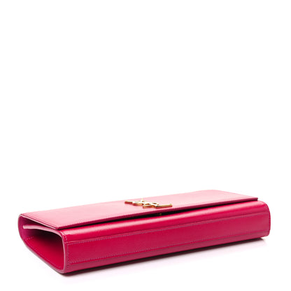Saint Laurent Patent Grain De Poudre Classic Monogram Cassandre Clutch Fuchsia 4 of 6