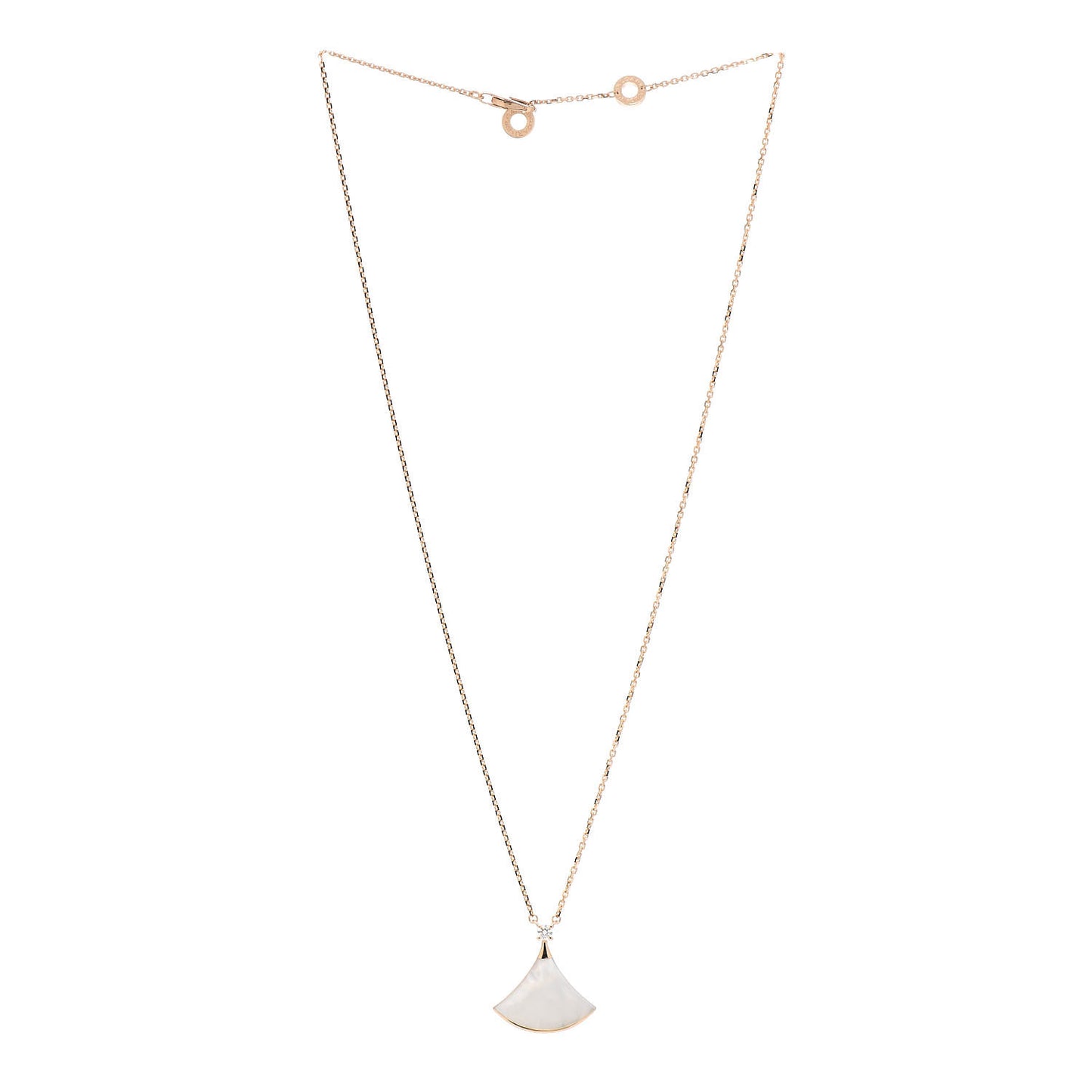 18K Rose Gold Diamond Mother of Pearl Divas' Dream Pendant Necklace