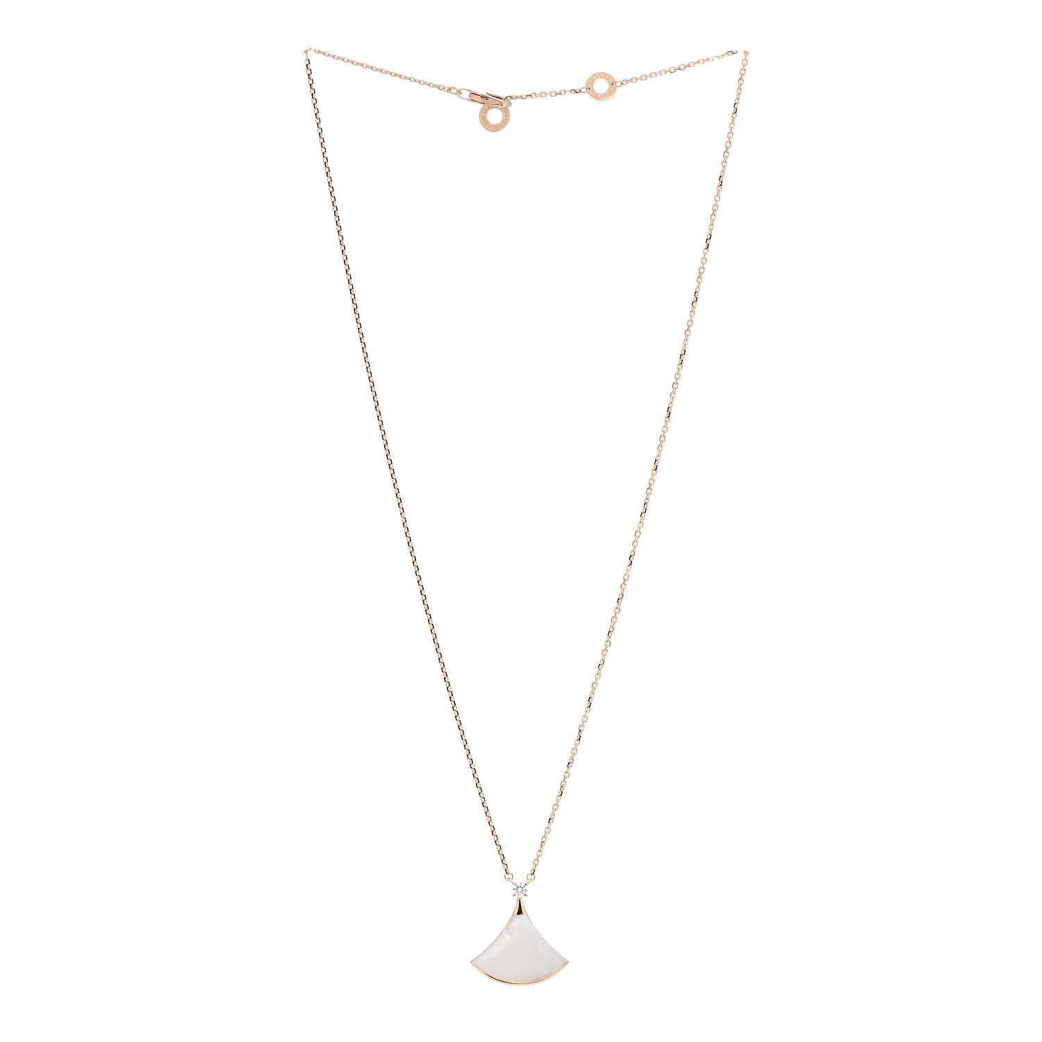 Bulgari 18K Rose Gold Diamond Mother of Pearl Divas' Dream Pendant Necklace 3 of 5