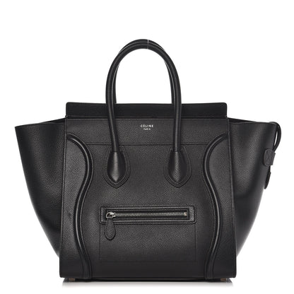Celine Drummed Calfskin Mini Luggage Black 1 of 8