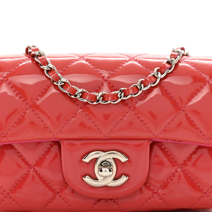 Chanel Patent Calfskin Quilted Extra Mini Rectangular Flap Pink 5 of 11