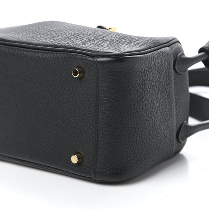 Hermes Taurillon Clemence Mini Lindy 20 Black 6 of 11
