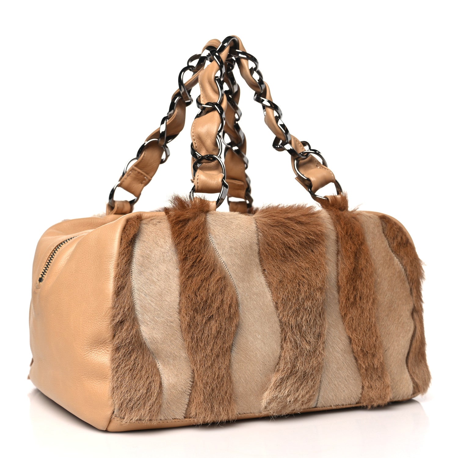 Chanel Lambskin Pony Hair Tote Dark Beige 3 of 12