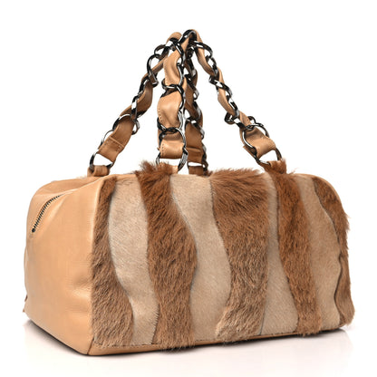 Chanel Lambskin Pony Hair Tote Dark Beige 3 of 12