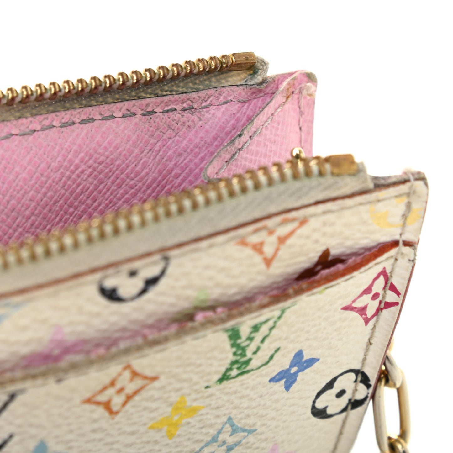 Monogram Multicolor Key Pouch White Litchi
