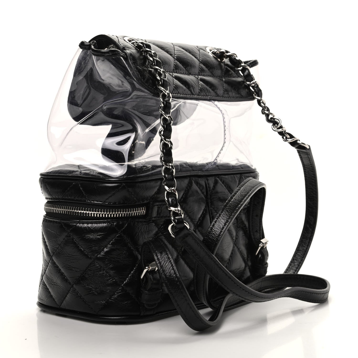 Chanel Crumpled Calfskin PVC Quilted Backpack Black 2 of 10
