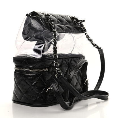 Chanel Crumpled Calfskin PVC Quilted Backpack Black 2 of 10