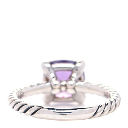 David Yurman Sterling Silver Diamond Amethyst 8mm Chatelaine Ring 52 6 3 of 5