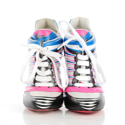 Christian Louboutin Kid Leather Jazz Calf Boltina 120 Lace Up Booties 35 Black Rose 2 of 8