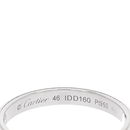 Cartier Platinum Diamond 2.3mm D'Amour Wedding Band Ring 46 3.75 4 of 4