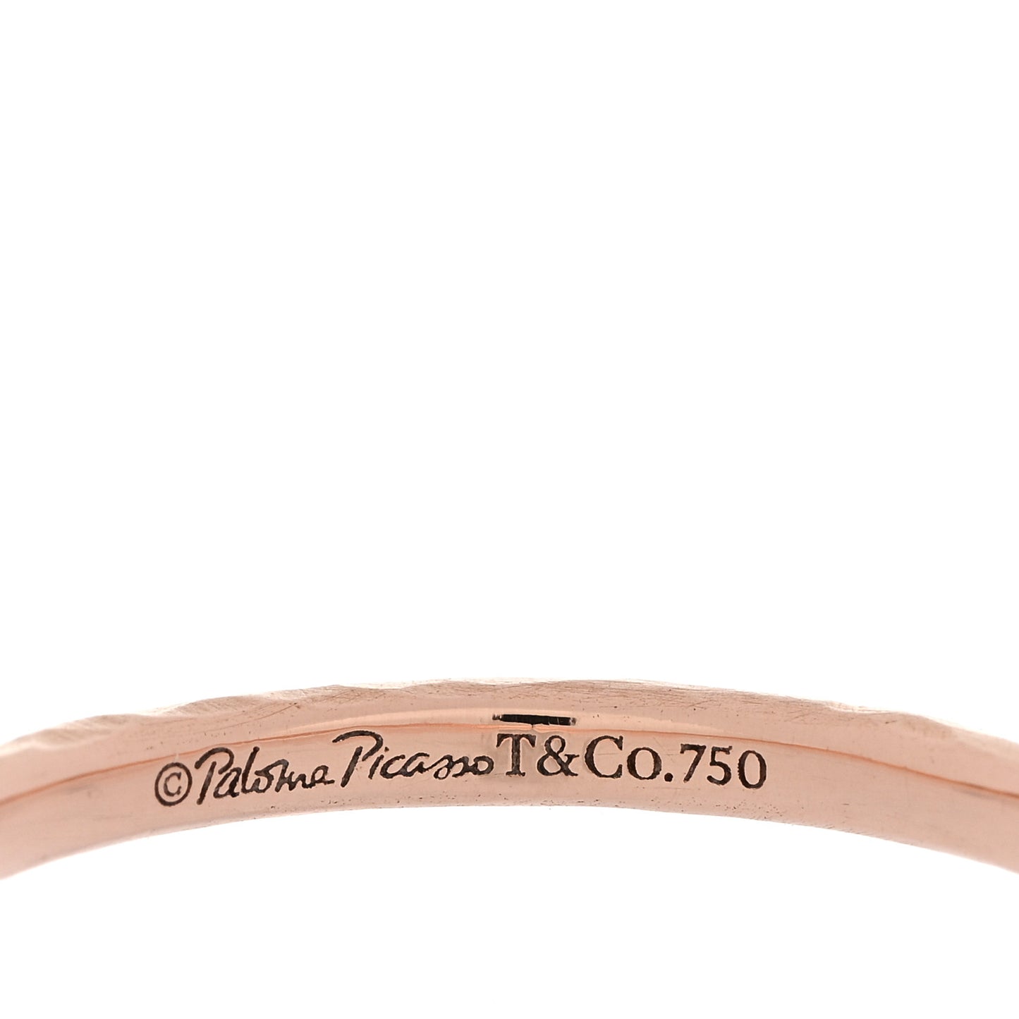 18K Rose Gold Diamond Paloma Picasso Hammered Ring 54 6.75