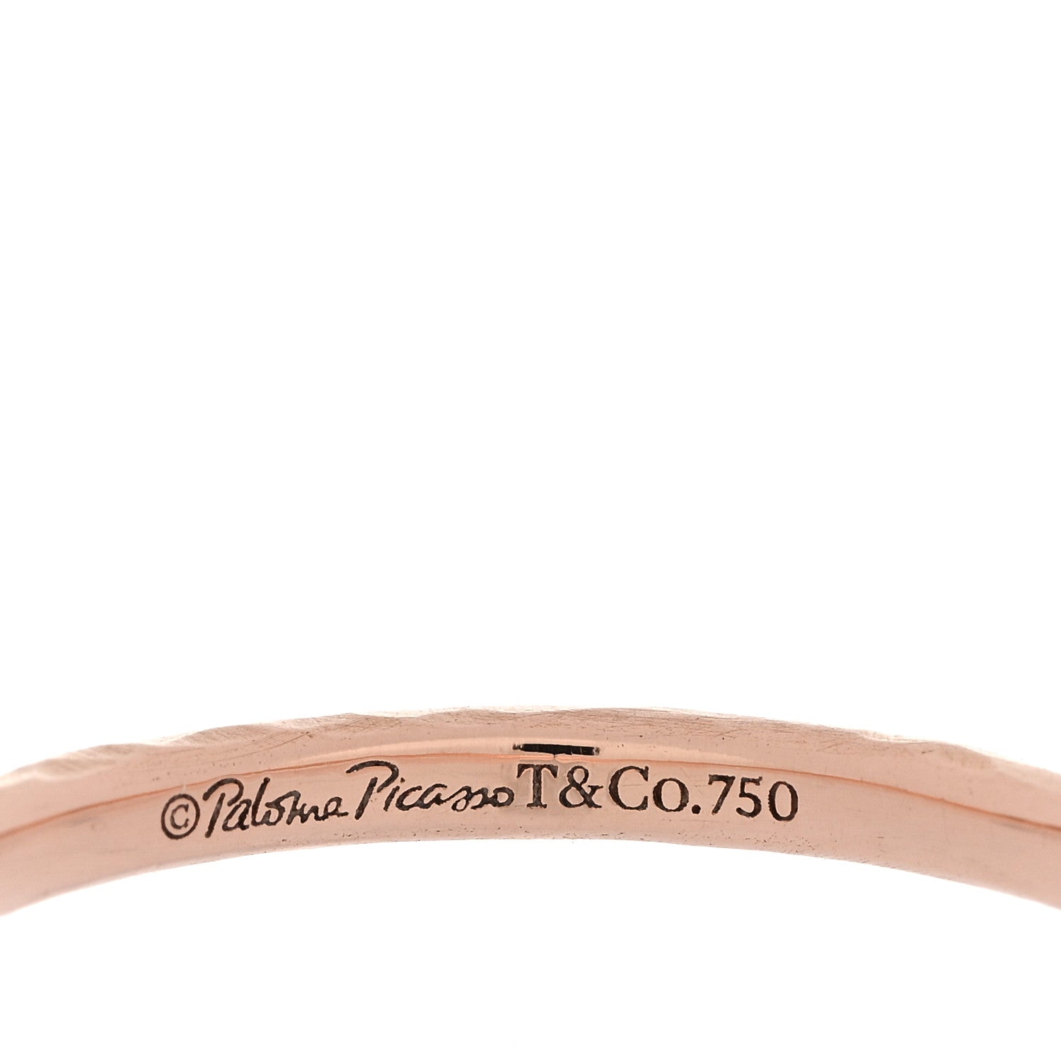 Tiffany 18K Rose Gold Diamond Paloma Picasso Hammered Ring 54 6.75 4 of 4