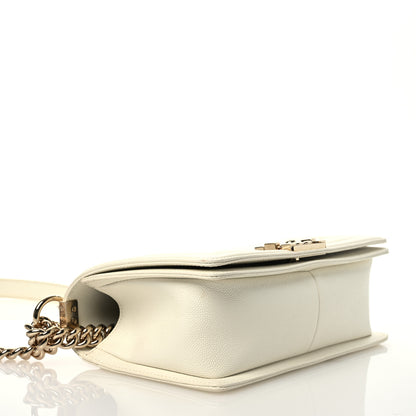 Chanel Caviar Quilted Medium Boy Flap White 4 of 11