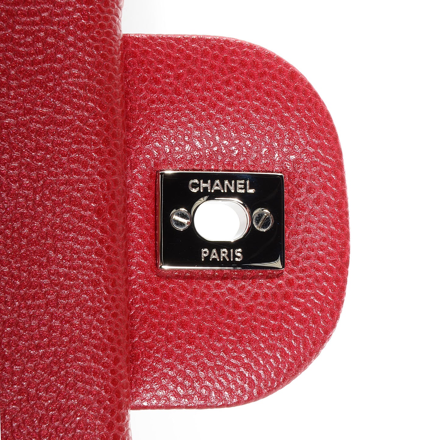 Caviar Jumbo Double Flap Dark Pink