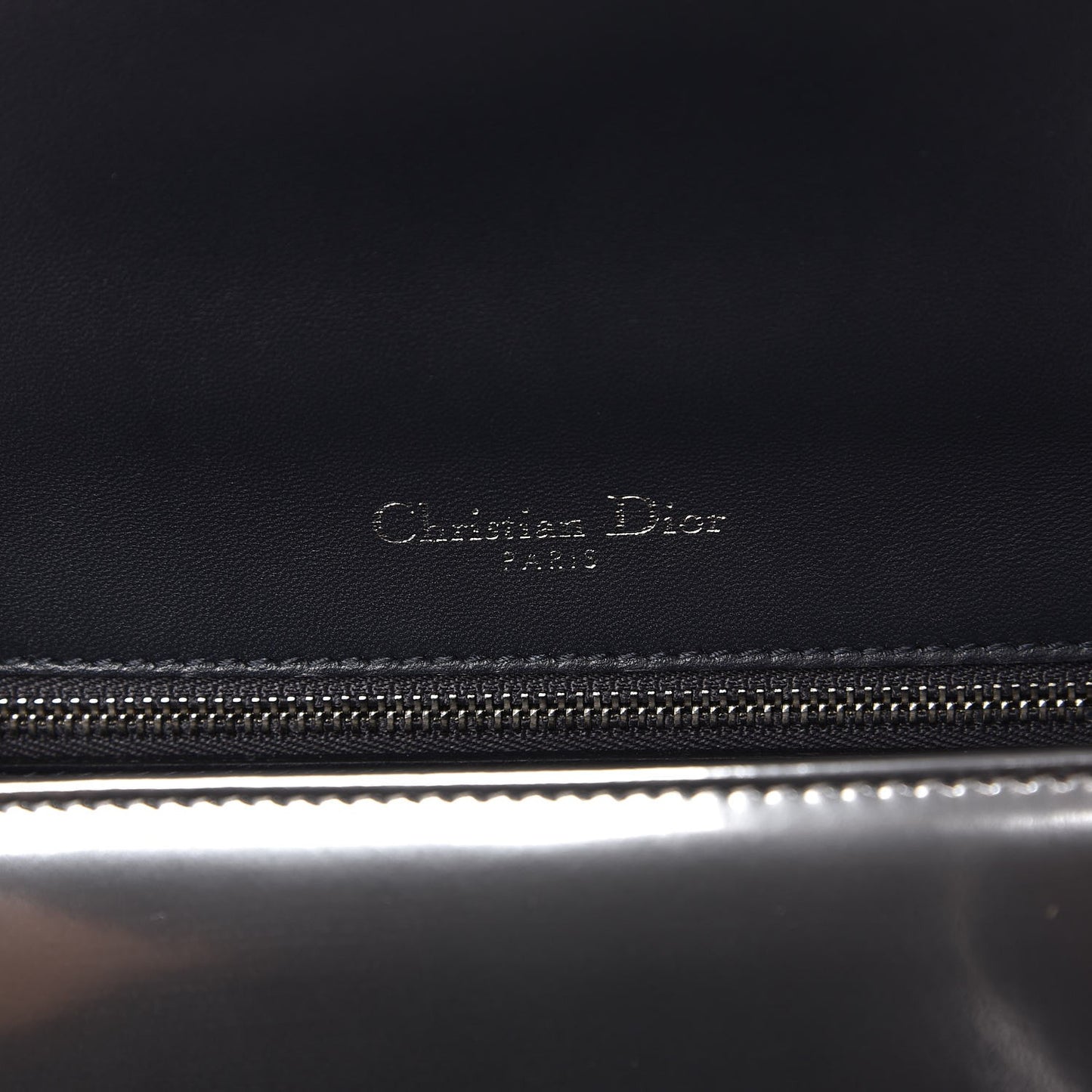 Metallic Patent Micro-Cannage Small Diorama Flap Bag Silver