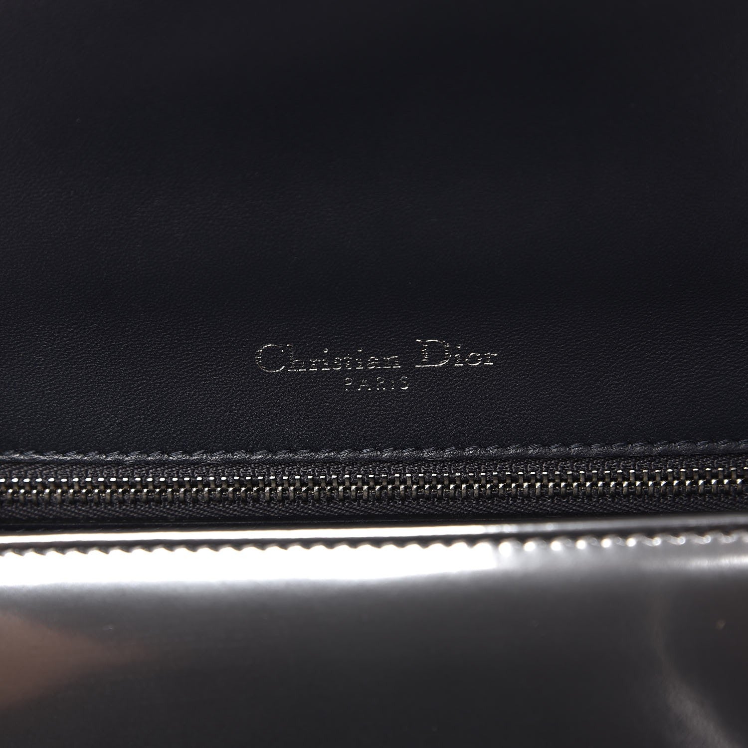 Christian Dior Metallic Patent Micro-Cannage Small Diorama Flap Bag Silver 6 of 8