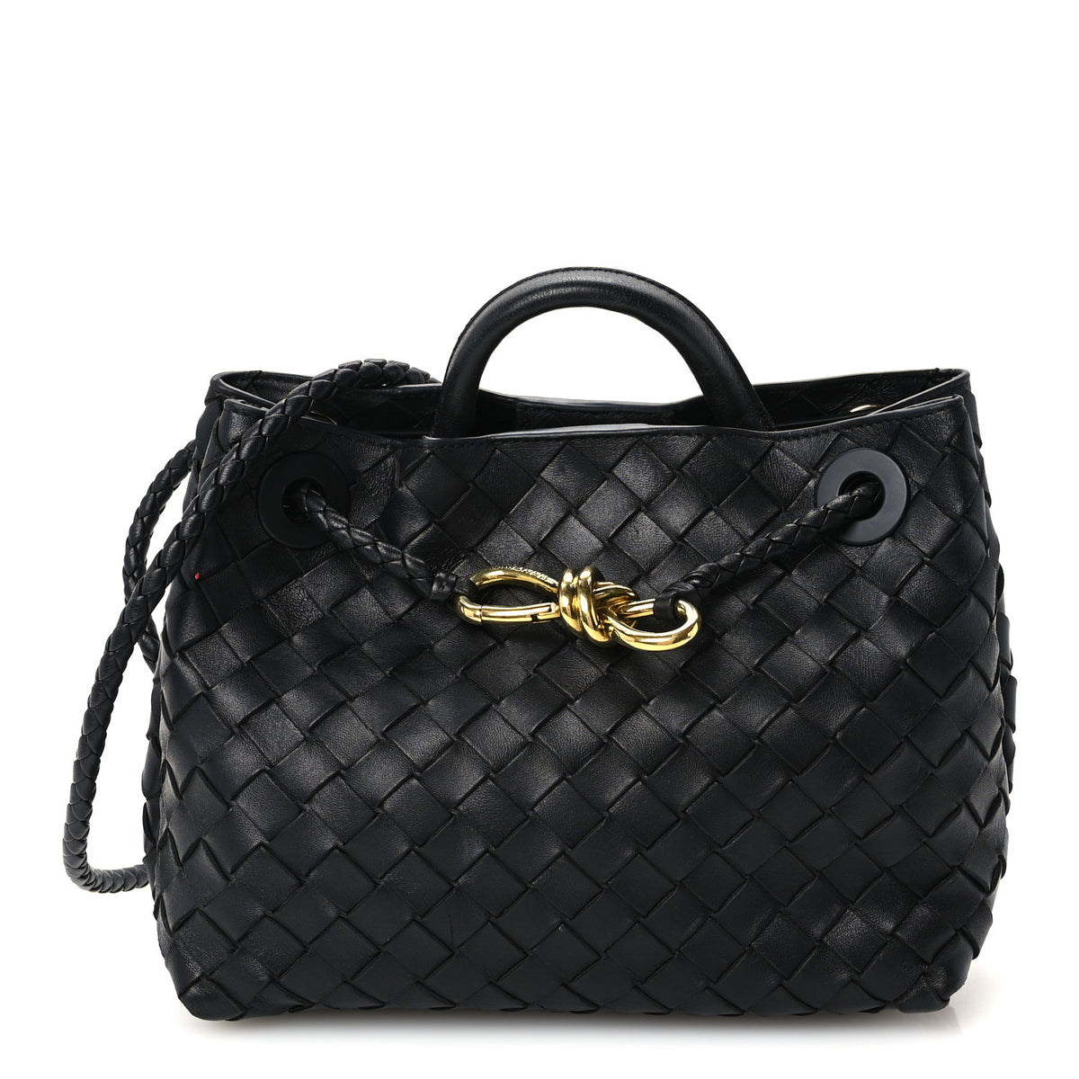 Nappa Intrecciato Small Andiamo Shoulder Bag Black