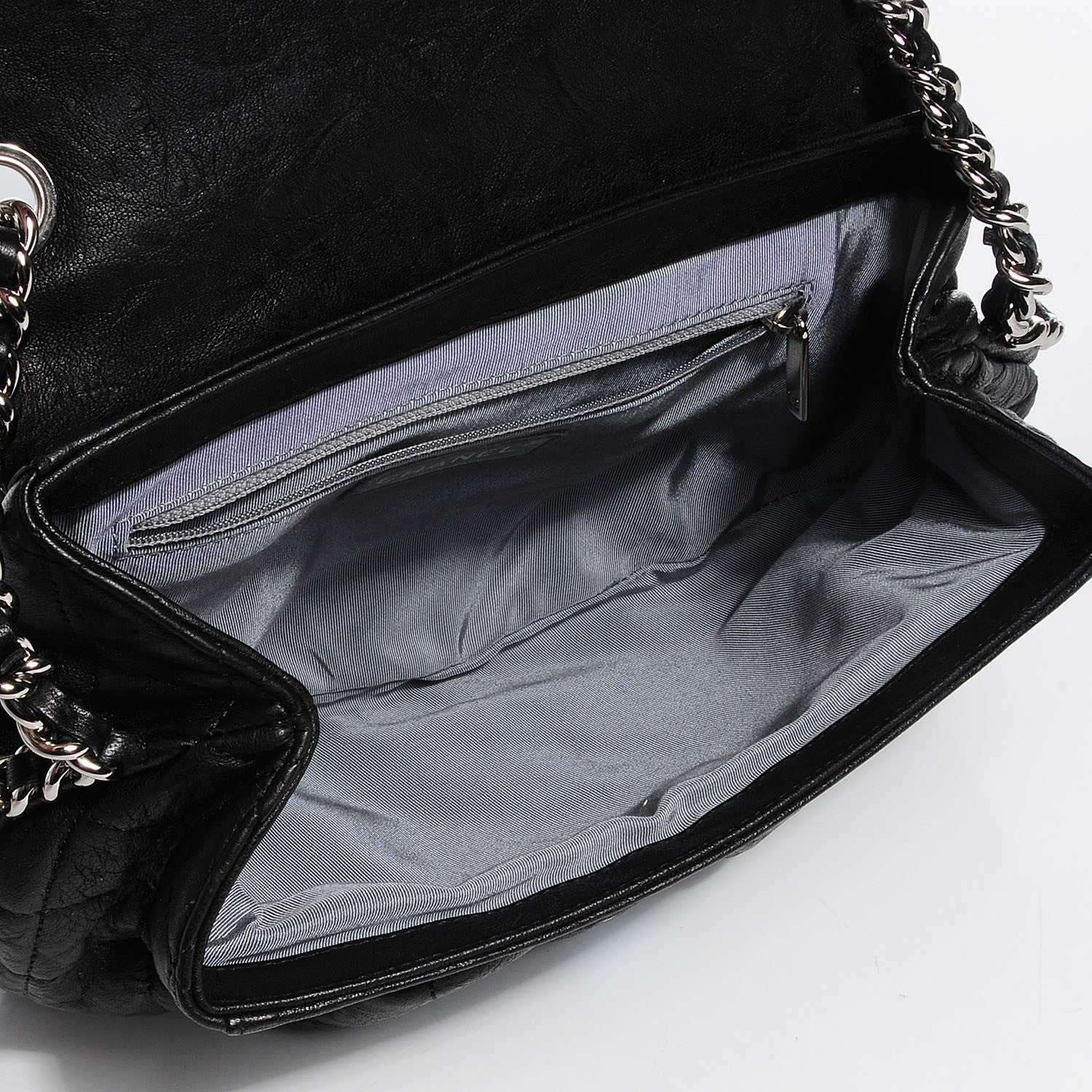 Chanel Crumpled Lambskin Chain Around Medium Messenger Black 5 of 7