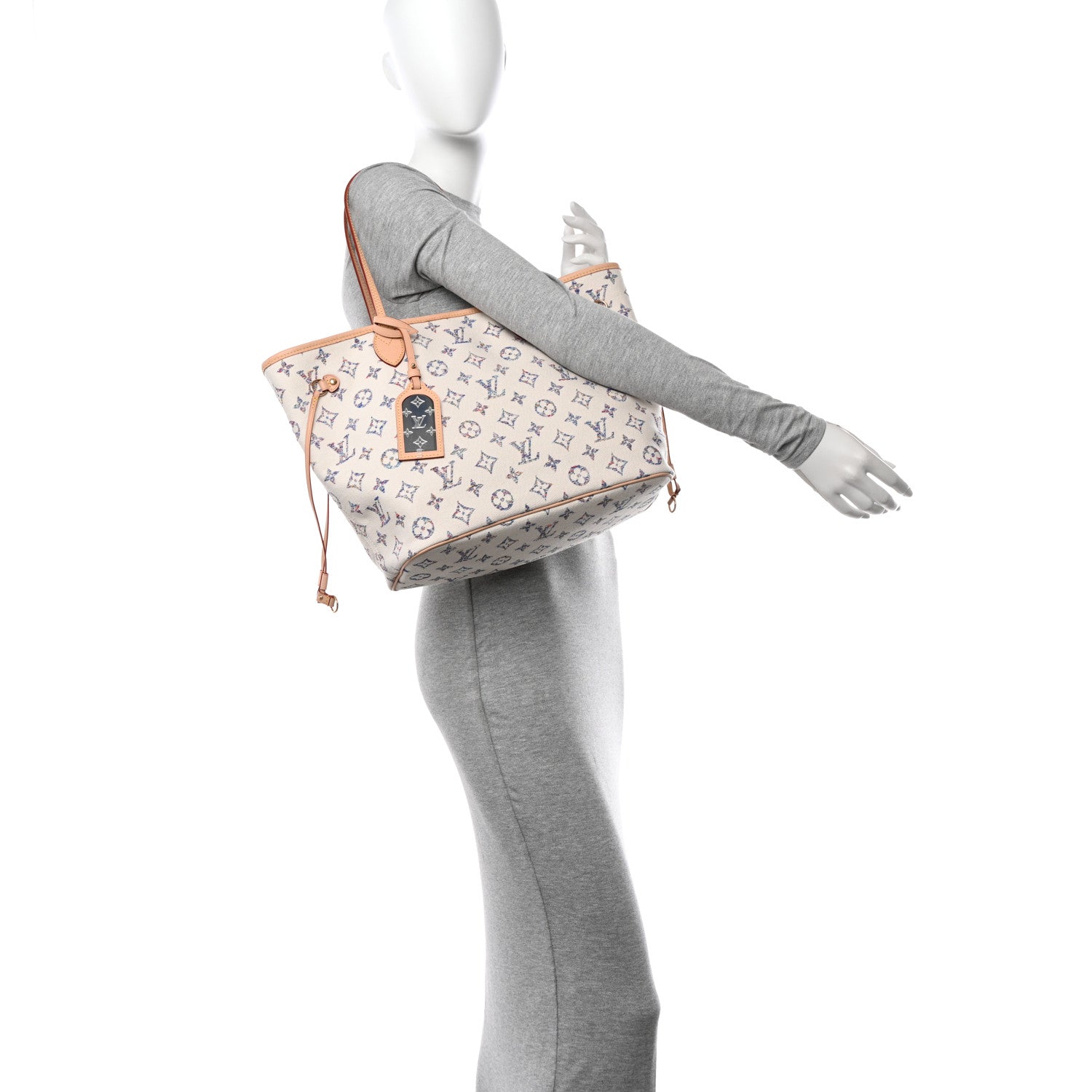 Louis Vuitton Monogram Jacquard Neverfull MM Multicolor Beige 2 of 9