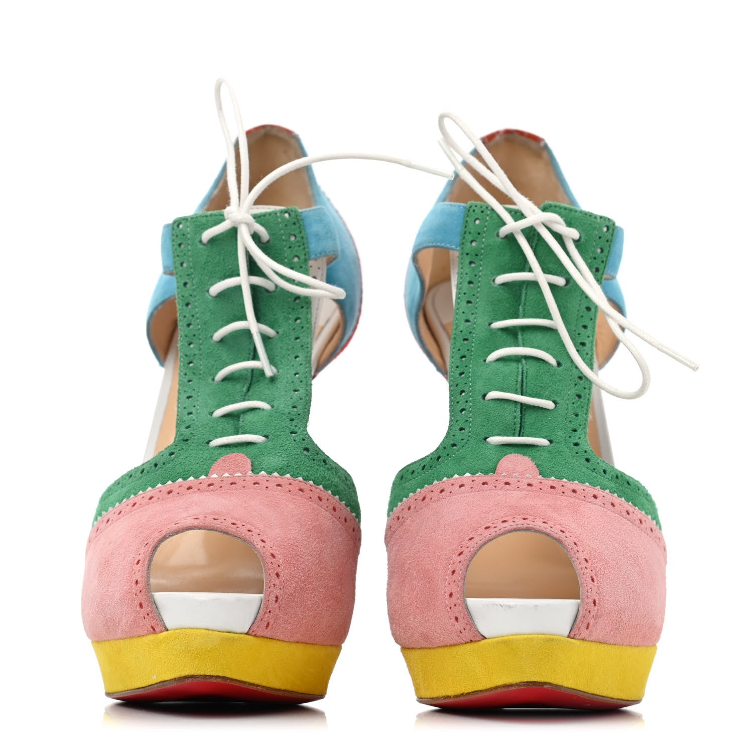 Christian Louboutin Suede Nappa Meree 160 Peep Toe Pumps 40 Multicolor 2 of 4