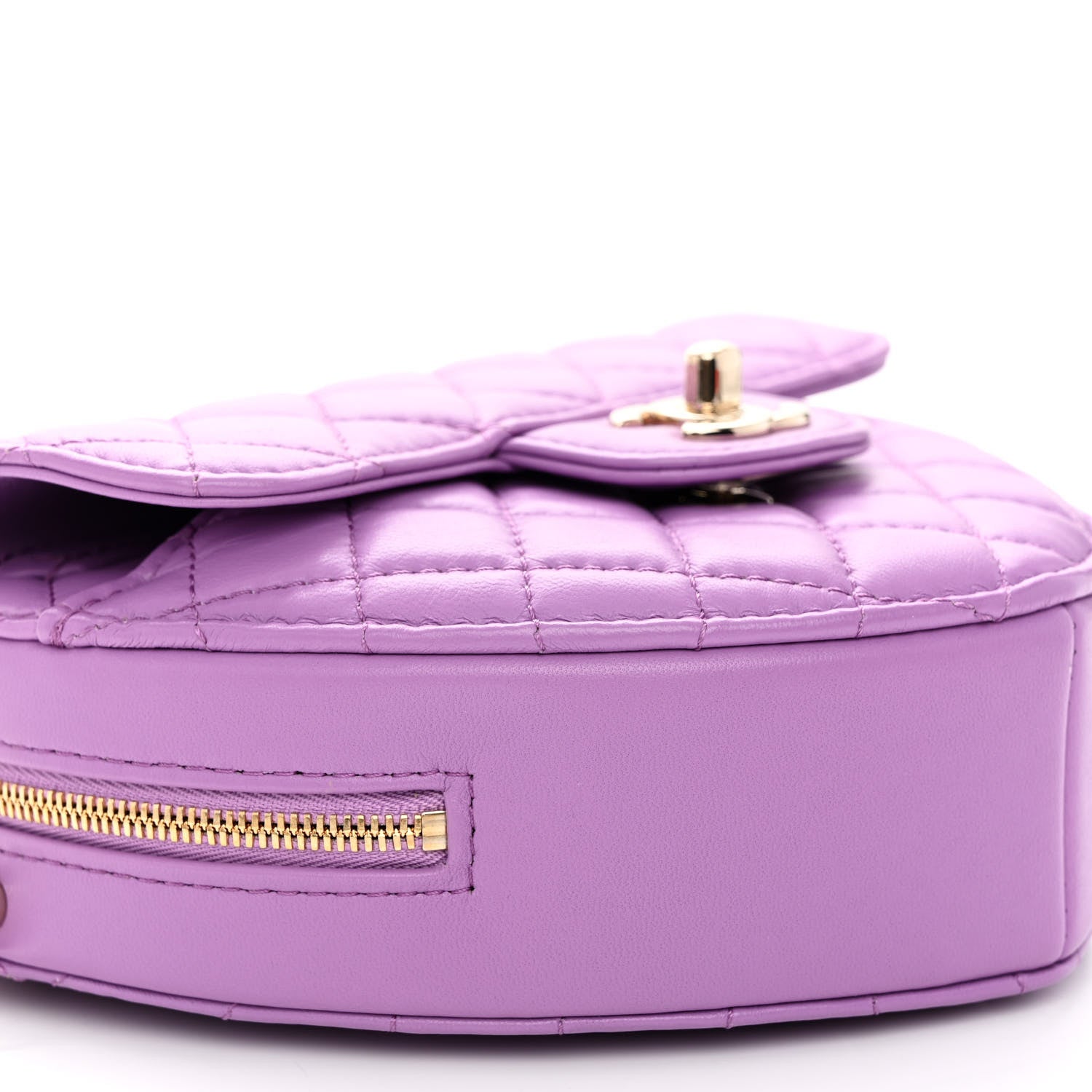 Chanel Lambskin Quilted CC In Love Heart Bag Purple 8 of 9