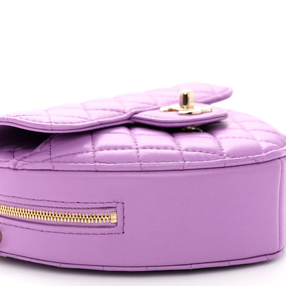 Chanel Lambskin Quilted CC In Love Heart Bag Purple 8 of 9