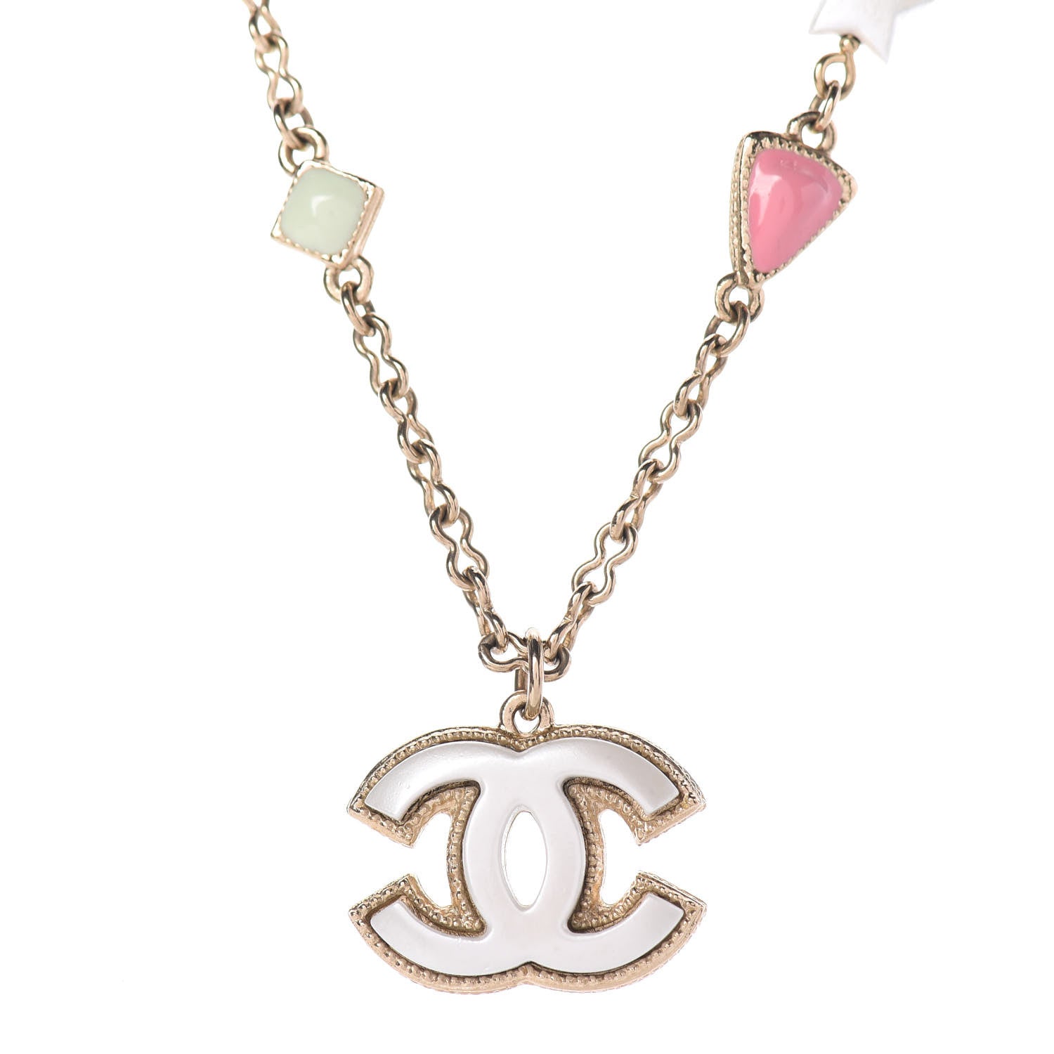 Chanel Resin CC Star CC Necklace Gold 4 of 7